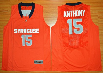 Maillot De Basket NCAA Syracuse Orange Camerlo Anthony 15 College Authentique Basketball Orange